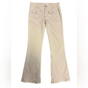 Levi’s Girls Regular Rise Flare Pants Size 14 – Beige Khaki Adjustable Waist